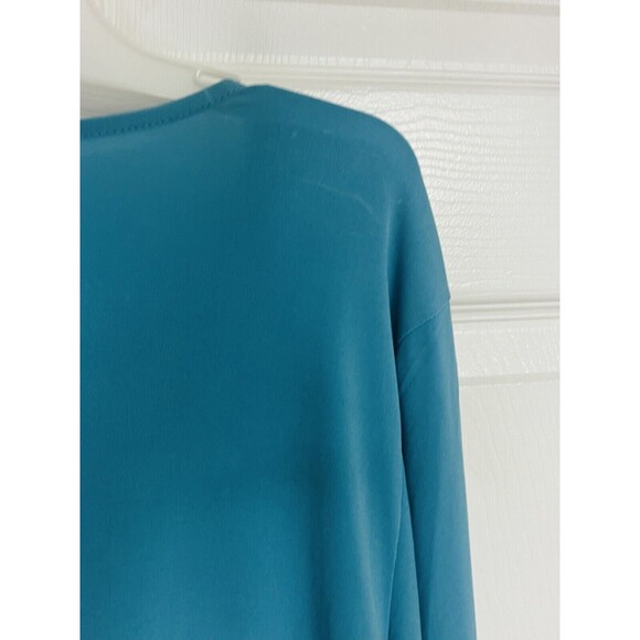 Norton McNaughton Womens Peacock Blue Long Sleeves Blouse Top Size XL - Picture 3 of 10